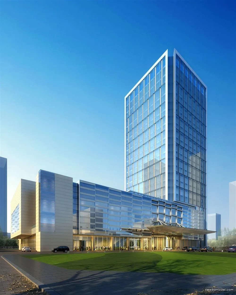 3D Models of Commercial Building – Exterior 3D Scenes – 726 – VRAY