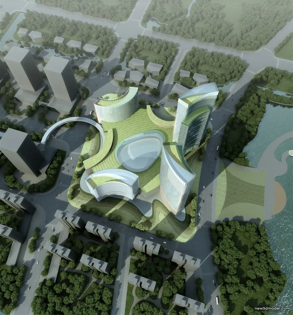 3D Models of Commercial Building – Exterior 3D Scenes – 730 – VRAY