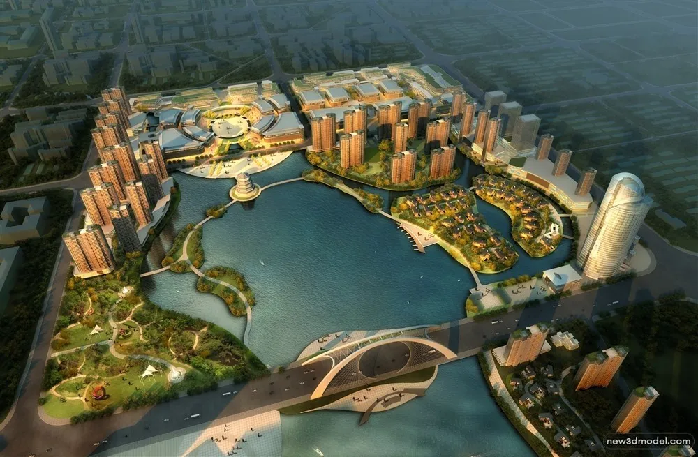 3D Models of Commercial Building – Exterior 3D Scenes – 732 – VRAY