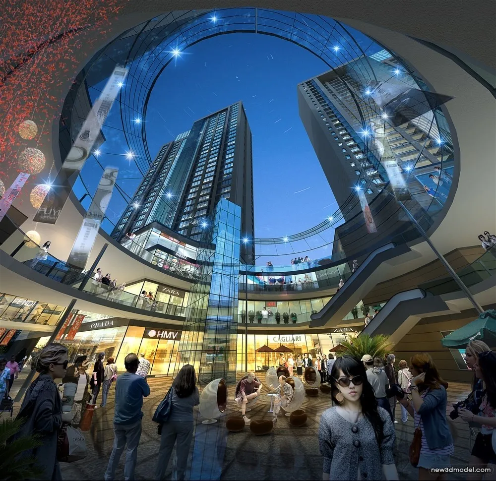 3D Models of Commercial Building – Exterior 3D Scenes – 733 – VRAY