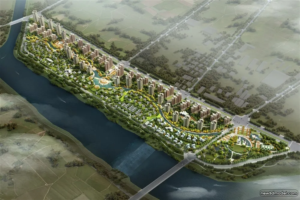 3D Models of Commercial Building – Exterior 3D Scenes – 737 – VRAY