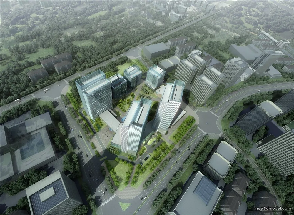 3D Models of Commercial Building – Exterior 3D Scenes – 738 – VRAY