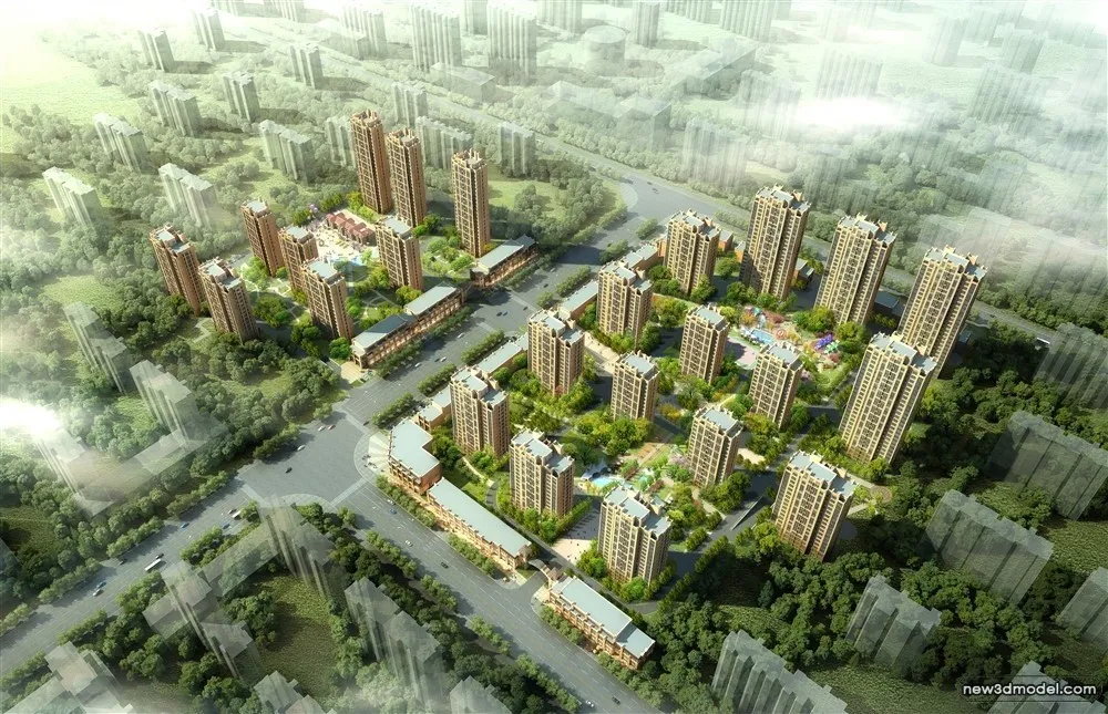 3D Models of Commercial Building – Exterior 3D Scenes – 742 – VRAY