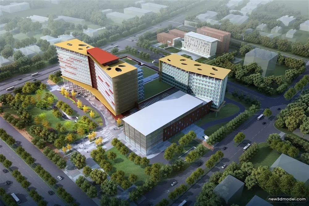 3D Models of Commercial Building – Exterior 3D Scenes – 743 – VRAY