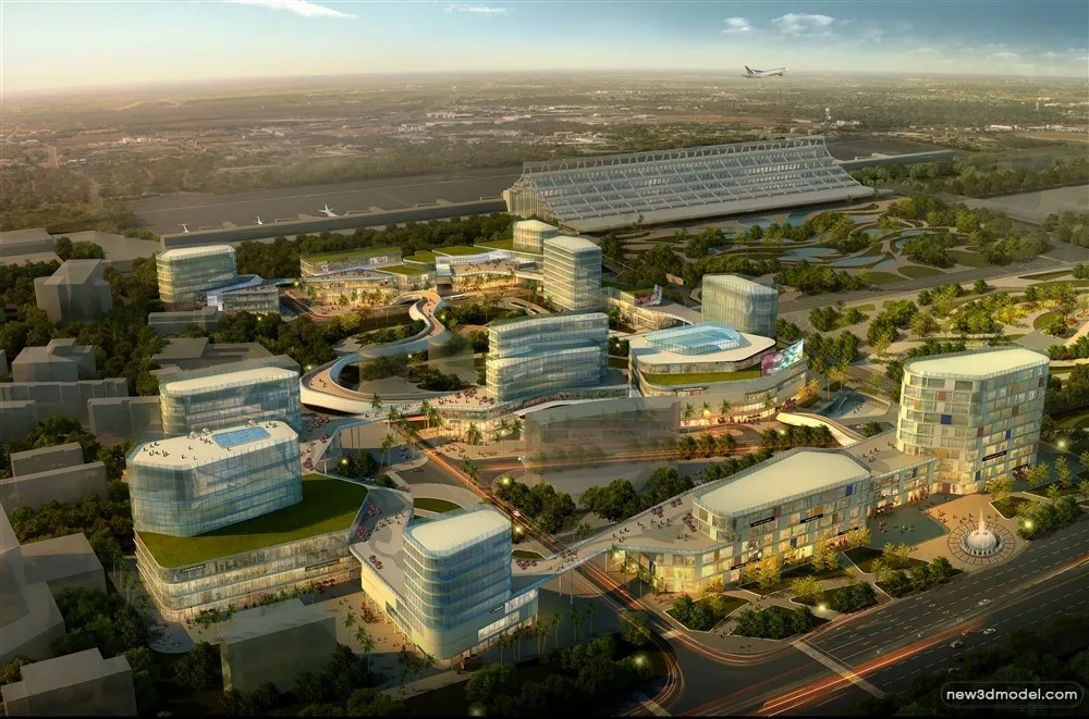 3D Models of Commercial Building – Exterior 3D Scenes – 744 – VRAY