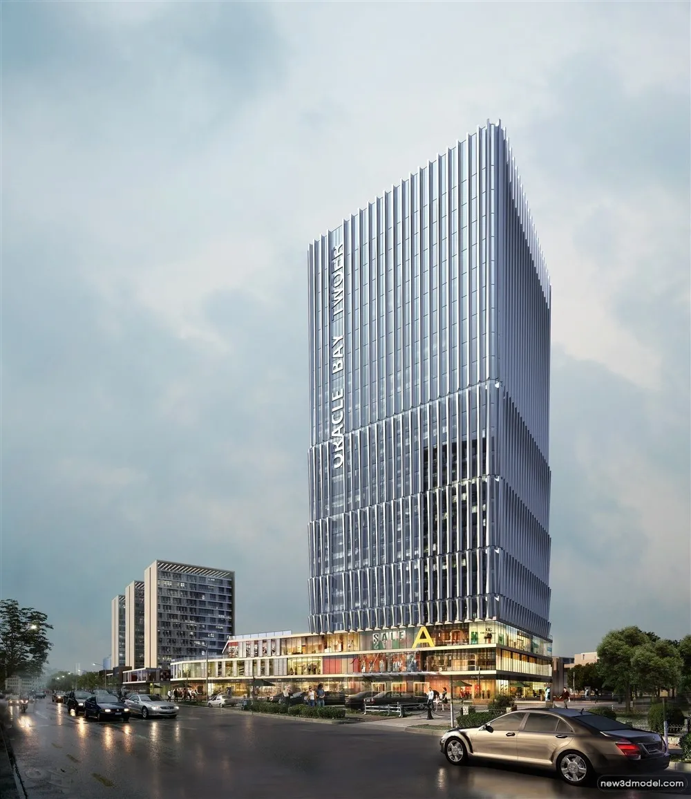 3D Models of Commercial Building – Exterior 3D Scenes – 745 – VRAY