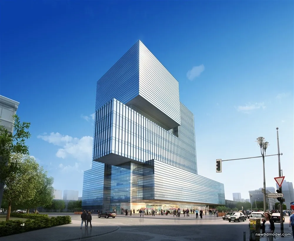 3D Models of Commercial Building – Exterior 3D Scenes – 746 – VRAY