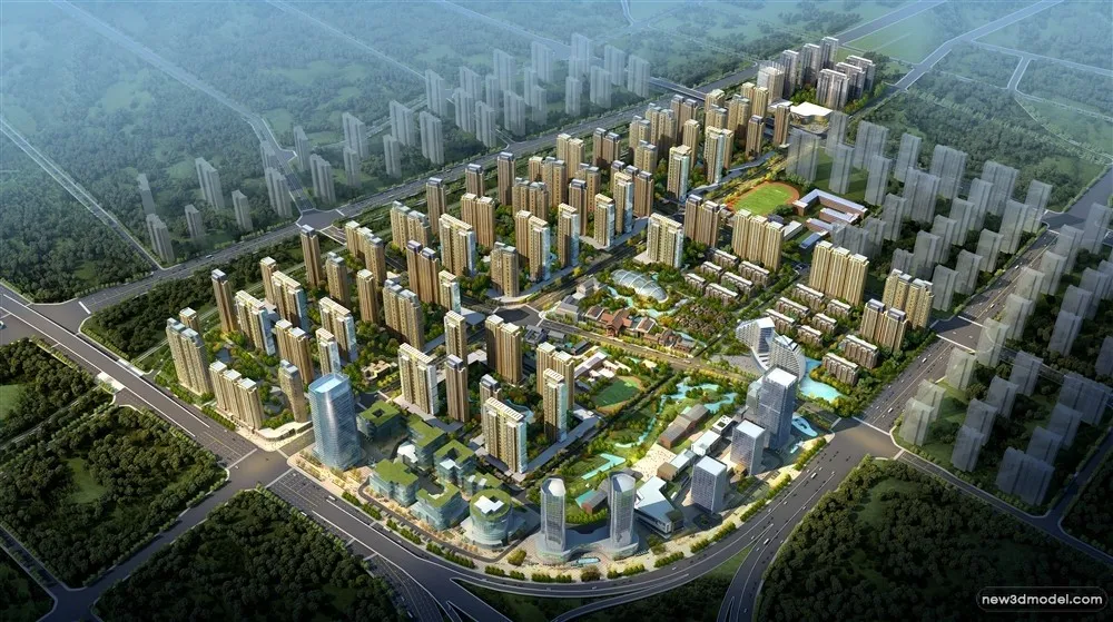 3D Models of Commercial Building – Exterior 3D Scenes – 748 – VRAY