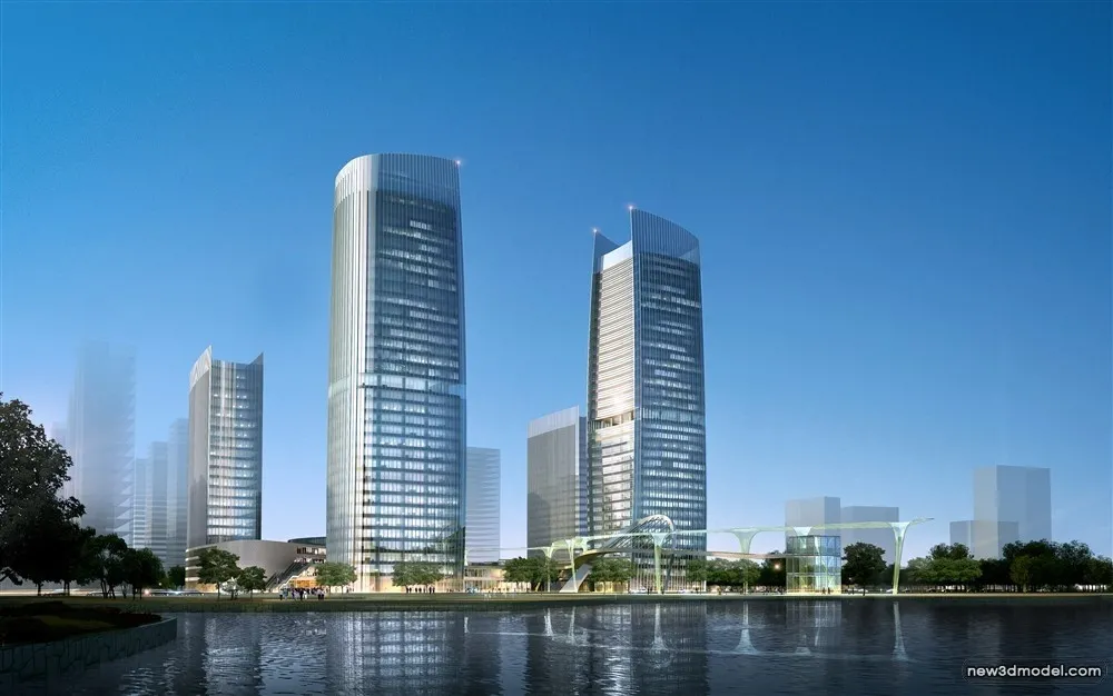 3D Models of Commercial Building – Exterior 3D Scenes – 750 – VRAY