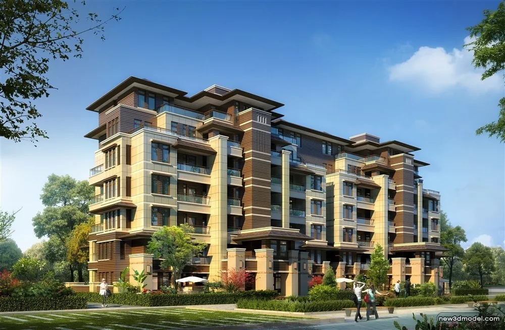 3D Models of Commercial Building – Exterior 3D Scenes – 753 – VRAY