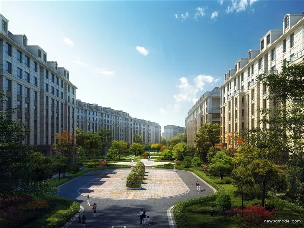 3D Models of Commercial Building – Exterior 3D Scenes – 754 – VRAY