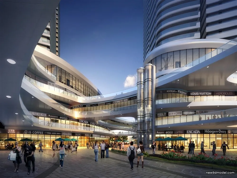 3D Models of Commercial Building – Exterior 3D Scenes – 756 – VRAY