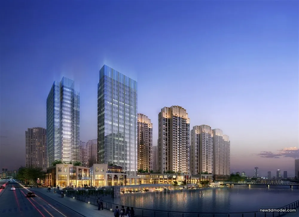 3D Models of Commercial Building – Exterior 3D Scenes – 757 – VRAY