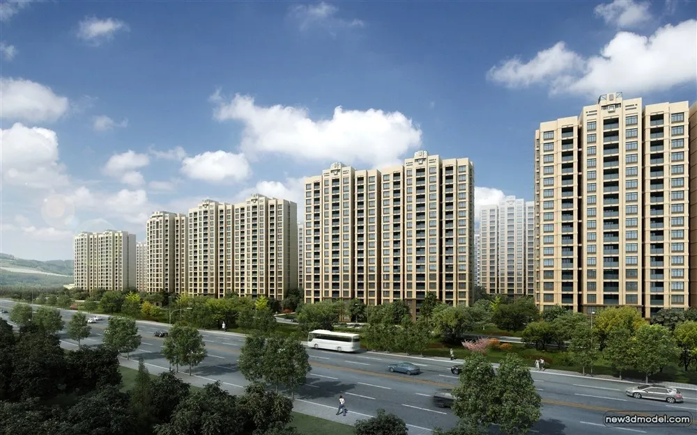 3D Models of Commercial Building – Exterior 3D Scenes – 758 – VRAY