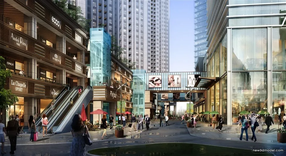 3D Models of Commercial Building – Exterior 3D Scenes – 759 – VRAY