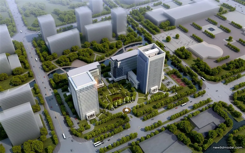 3D Models of Commercial Building – Exterior 3D Scenes – 764 – VRAY