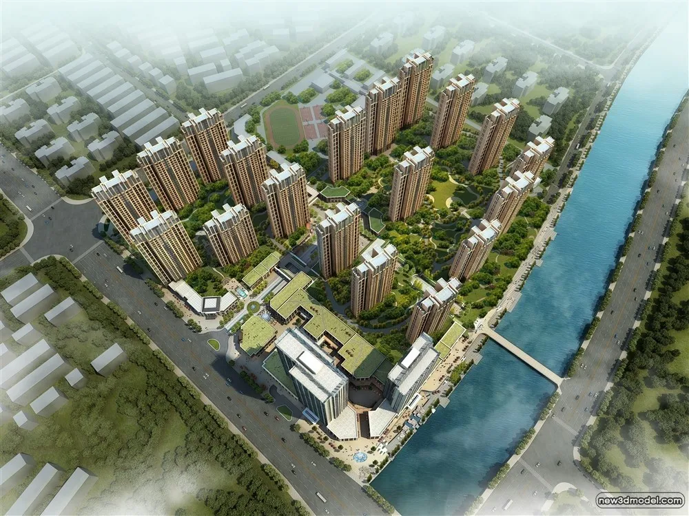 3D Models of Commercial Building – Exterior 3D Scenes – 773 – VRAY