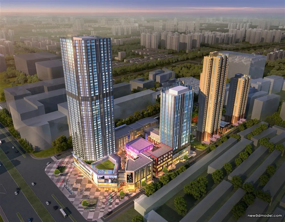 3D Models of Commercial Building – Exterior 3D Scenes – 774 – VRAY