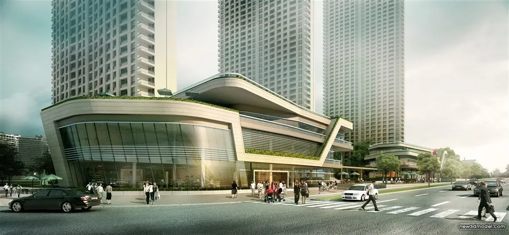 3D Models of Commercial Building – Exterior 3D Scenes – 775 – VRAY