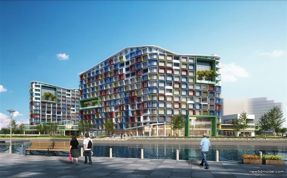 3D Models of Commercial Building – Exterior 3D Scenes – 776 – VRAY