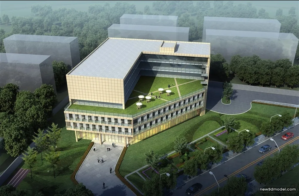 3D Models of Commercial Building – Exterior 3D Scenes – 782 – VRAY