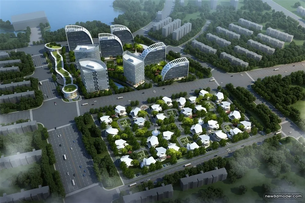 3D Models of Commercial Building – Exterior 3D Scenes – 786 – VRAY