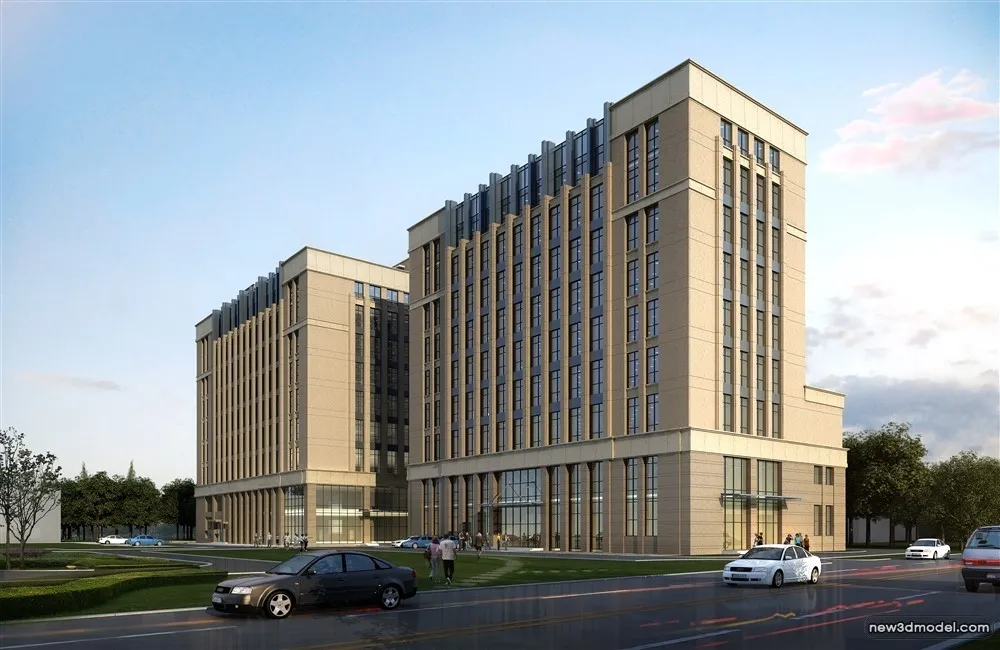 3D Models of Commercial Building – Exterior 3D Scenes – 788 – VRAY