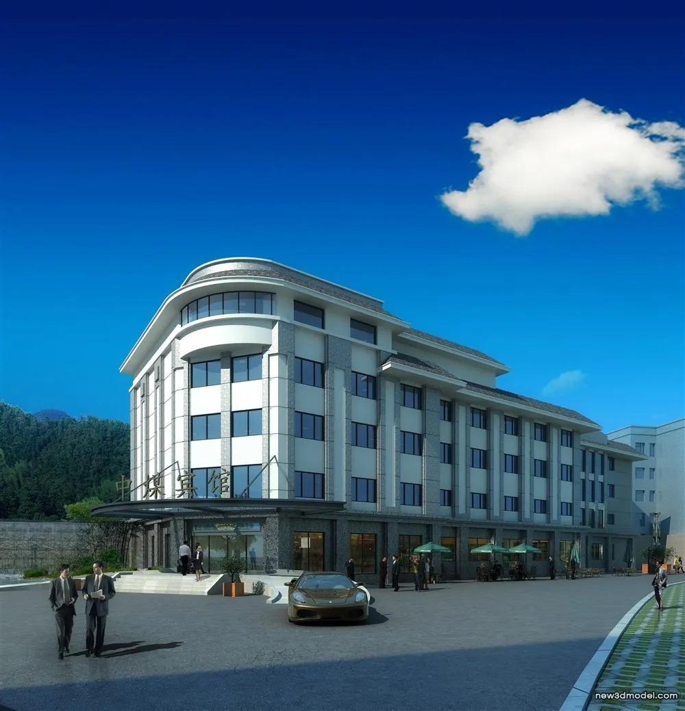 3D Models of Commercial Building – Exterior 3D Scenes – 789 – VRAY