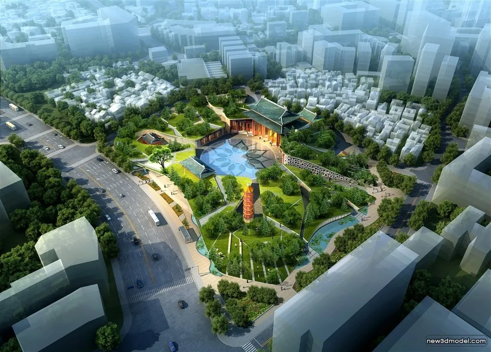 3D Models of Commercial Building – Exterior 3D Scenes – 800 – VRAY