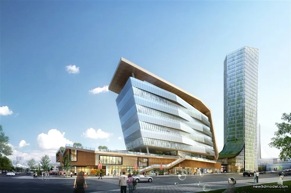 3D Models of Commercial Building – Exterior 3D Scenes – 802 – VRAY