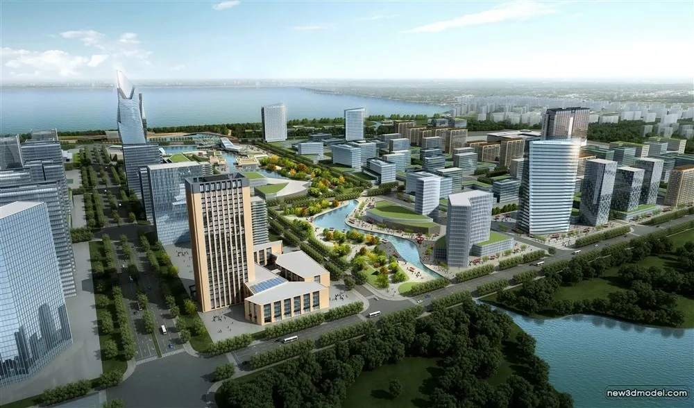 3D Models of Commercial Building – Exterior 3D Scenes – 803 – VRAY