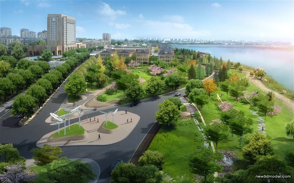 3D Models of Commercial Building – Exterior 3D Scenes – 804 – VRAY