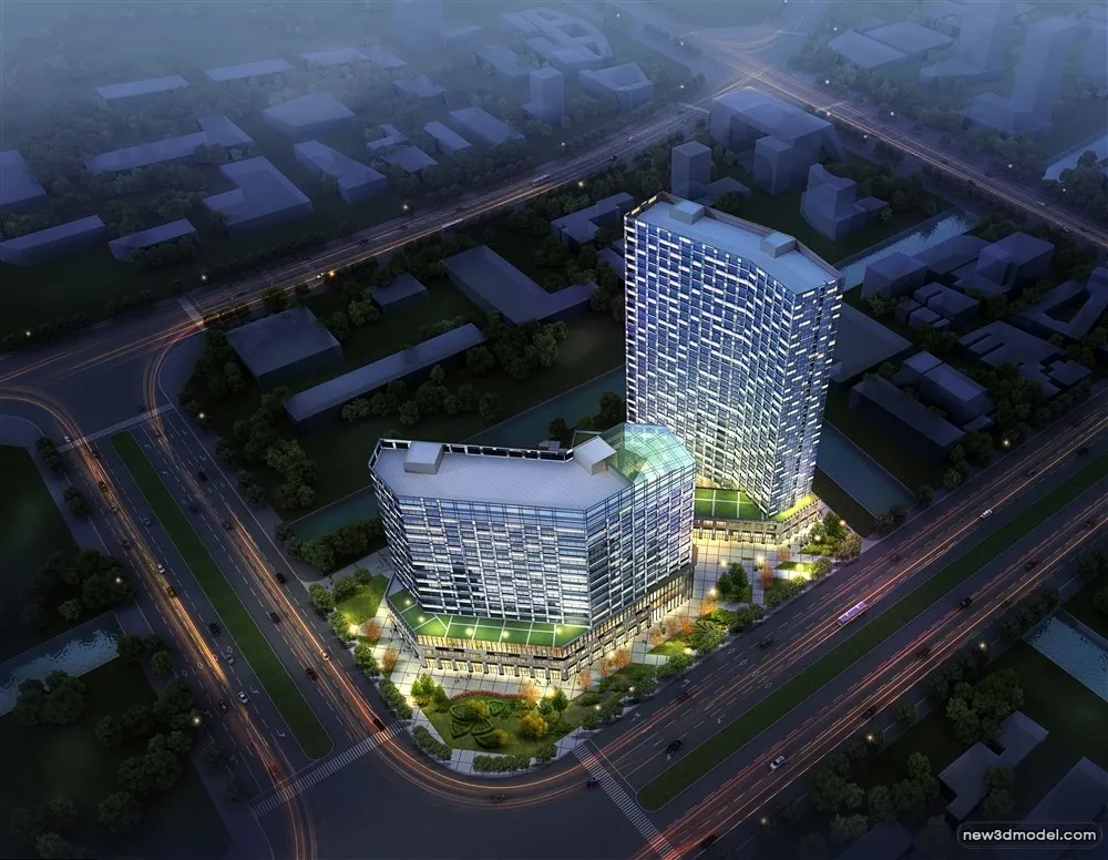 3D Models of Commercial Building – Exterior 3D Scenes – 805 – VRAY