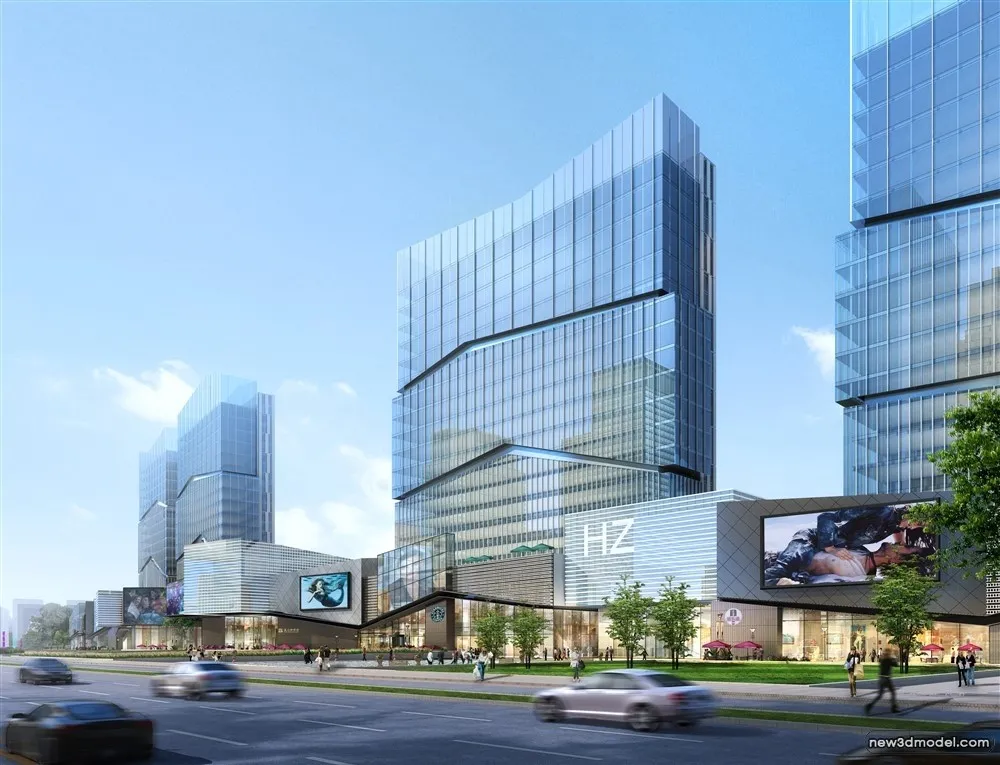 3D Models of Commercial Building – Exterior 3D Scenes – 807 – VRAY