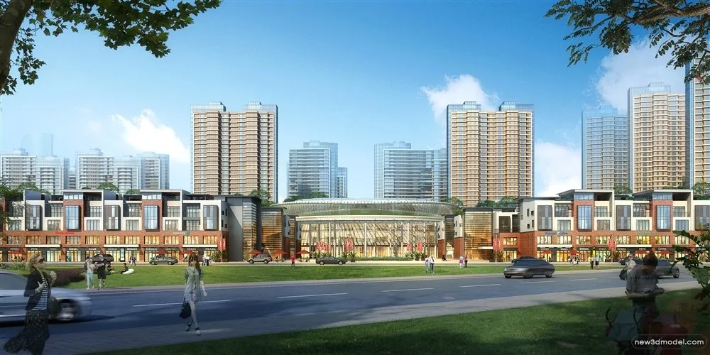 3D Models of Commercial Building – Exterior 3D Scenes – 808 – VRAY