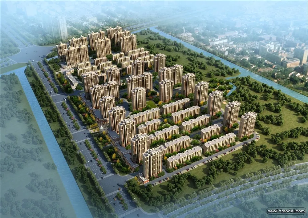 3D Models of Commercial Building – Exterior 3D Scenes – 813 – VRAY