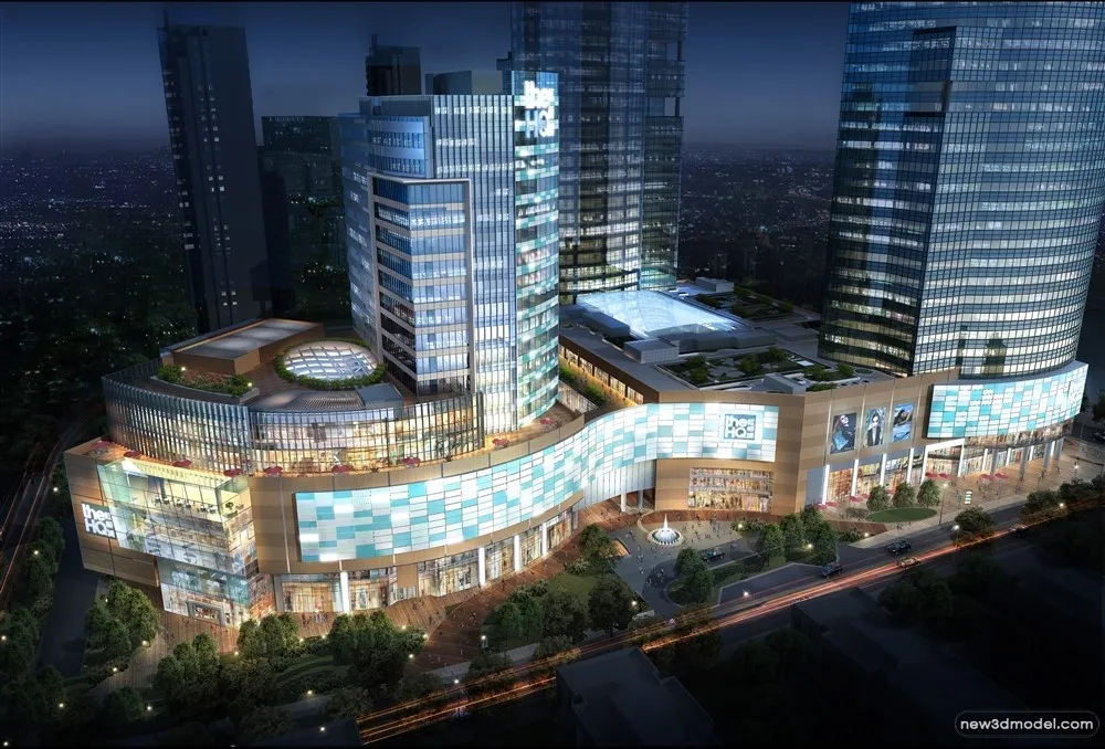 3D Models of Commercial Building – Exterior 3D Scenes – 814 – VRAY