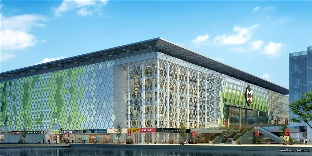 3D Models of Commercial Building – Exterior 3D Scenes – 816 – VRAY