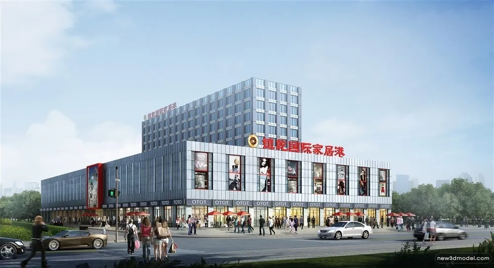 3D Models of Commercial Building – Exterior 3D Scenes – 818 – VRAY