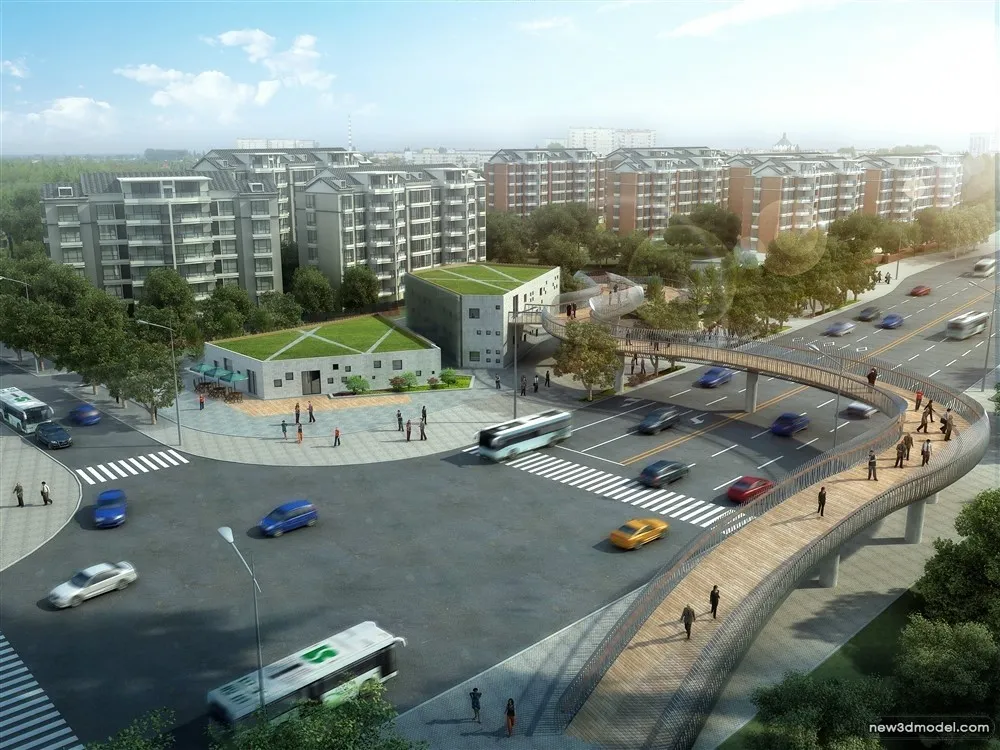 3D Models of Commercial Building – Exterior 3D Scenes – 824 – VRAY