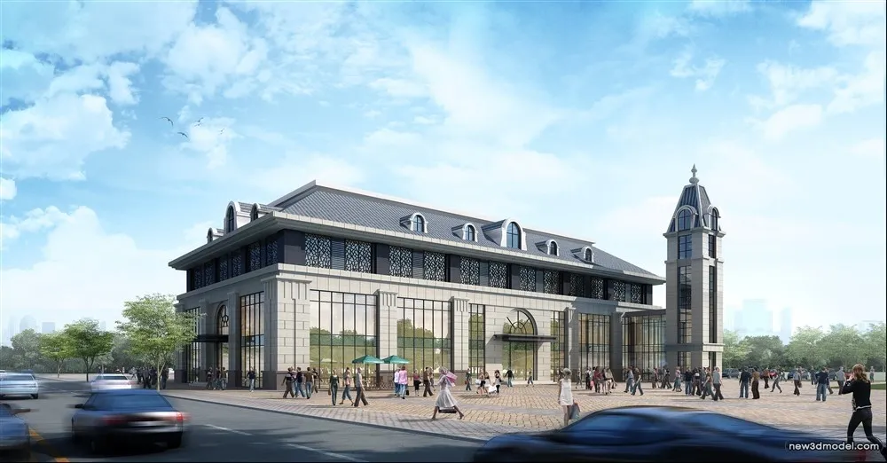 3D Models of Commercial Building – Exterior 3D Scenes – 826 – VRAY