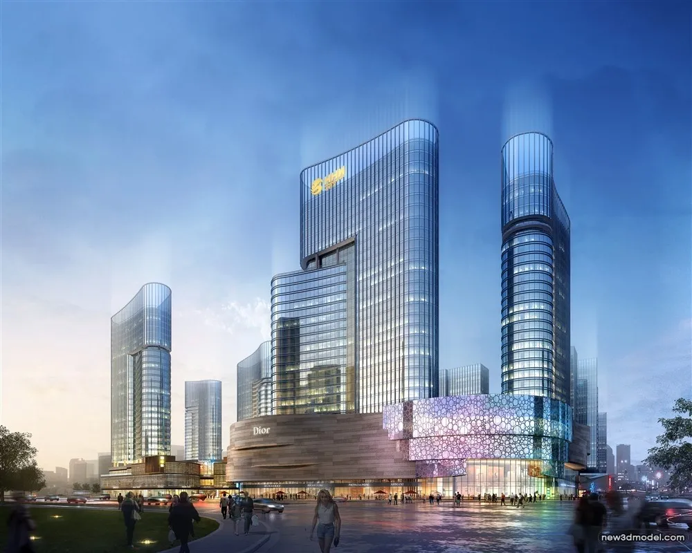 3D Models of Commercial Building – Exterior 3D Scenes – 827 – VRAY