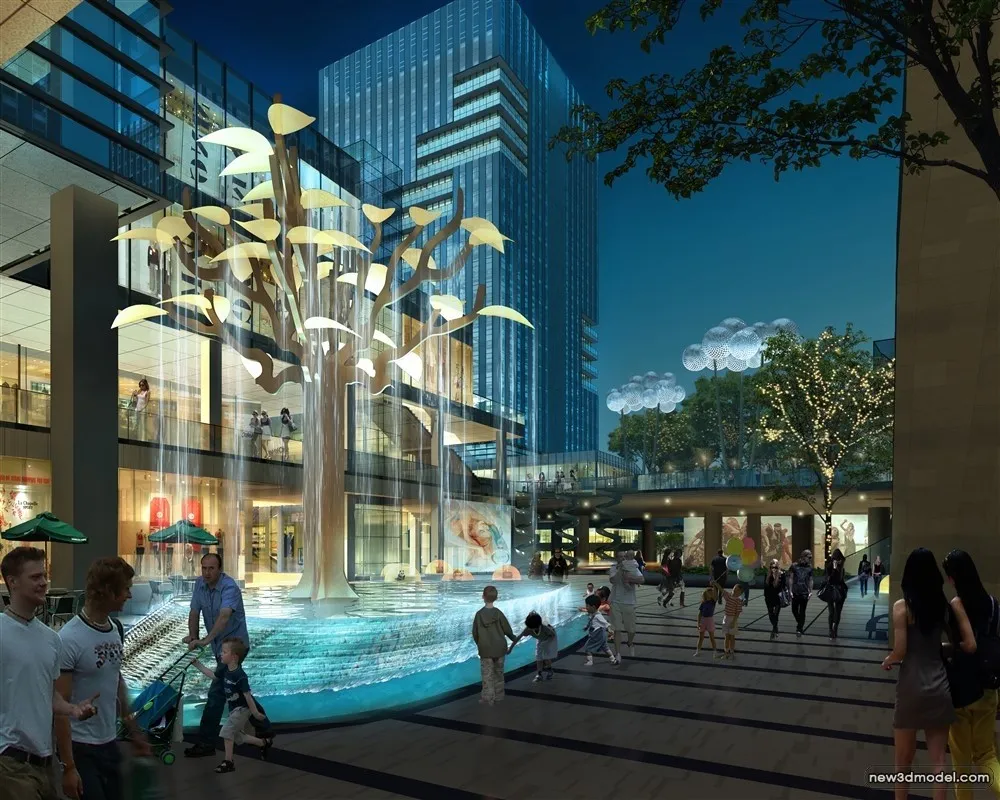 3D Models of Commercial Building – Exterior 3D Scenes – 829 – VRAY