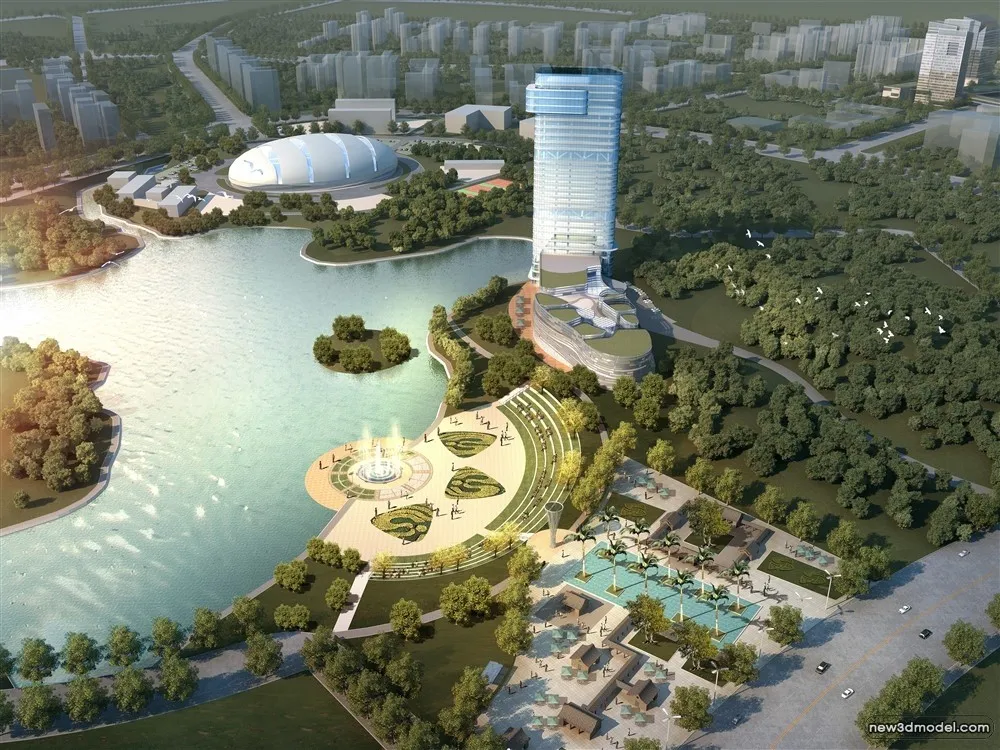 3D Models of Commercial Building – Exterior 3D Scenes – 830 – VRAY