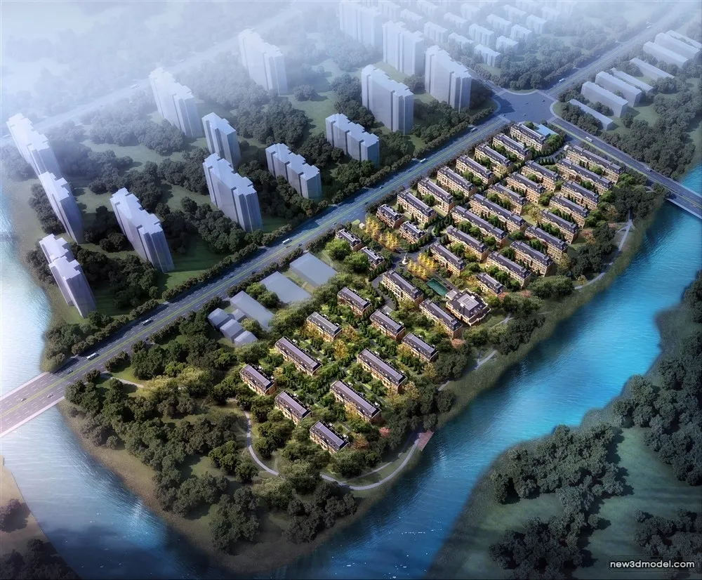 3D Models of Commercial Building – Exterior 3D Scenes – 831 – VRAY