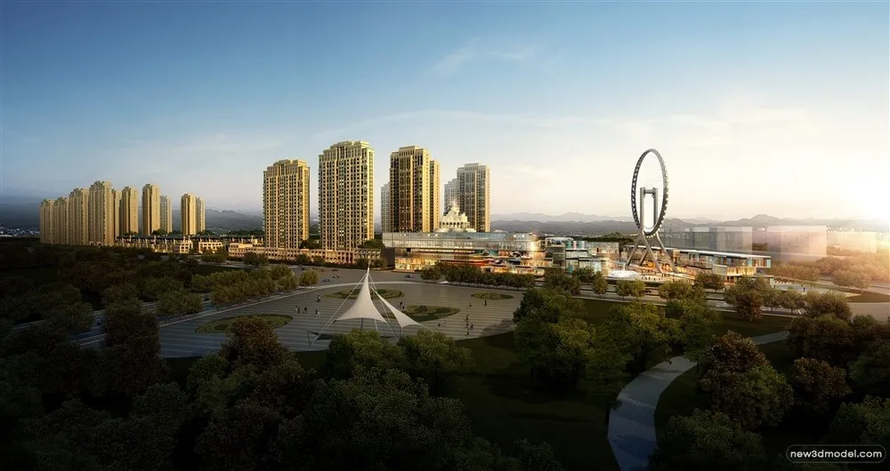 3D Models of Commercial Building – Exterior 3D Scenes – 834 – VRAY