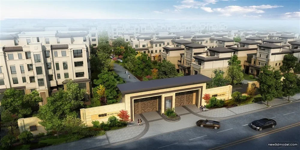 3D Models of Commercial Building – Exterior 3D Scenes – 838 – VRAY