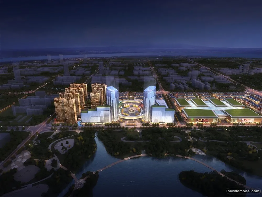 3D Models of Commercial Building – Exterior 3D Scenes – 840 – VRAY