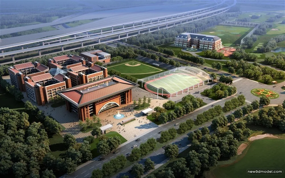 3D Models of Commercial Building – Exterior 3D Scenes – 841 – VRAY