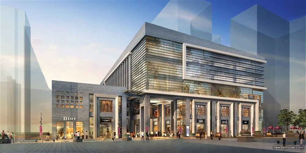 3D Models of Commercial Building – Exterior 3D Scenes – 844 – VRAY